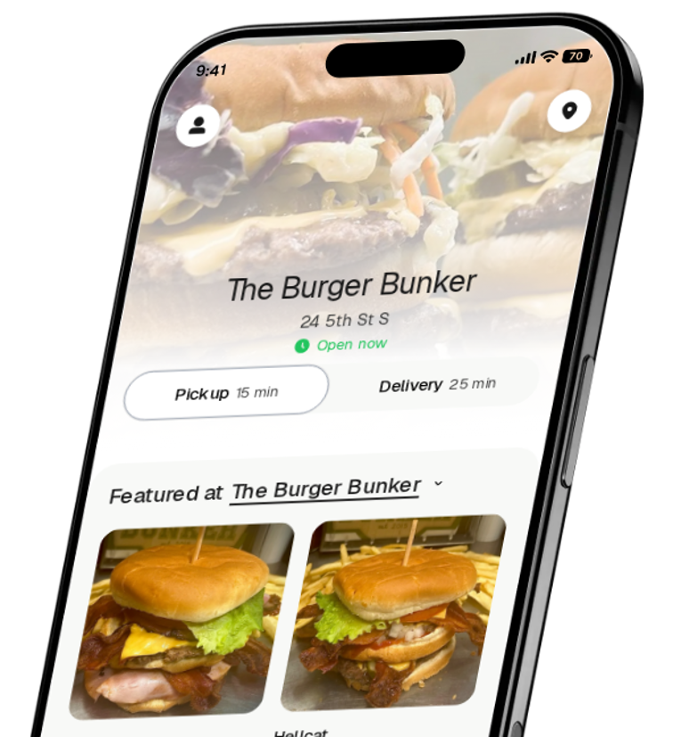 The Burger Bunker app preview
